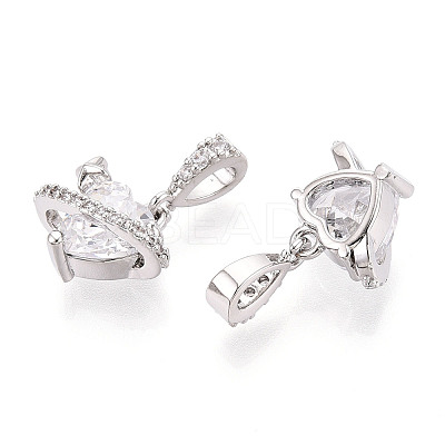 Brass Micro Pave Cubic Zirconia Charms KK-N275-12A-P-1