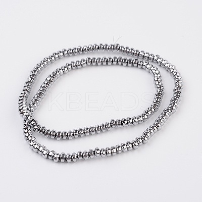 Rondelle Electroplate Non-magnetic Synthetic Hematite Beads Strands G-L436-01B-1