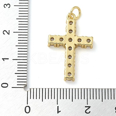 Rack Plating Brass Micro Pave Cubic Zirconia Pendants KK-K392-17A-G-1