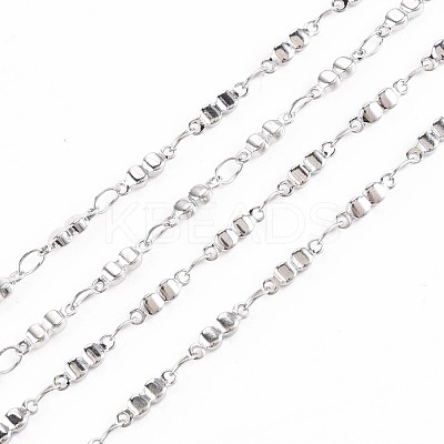 201 Stainless Steel Glasses Shape & Oval Link Chains STAS-N092-113-1