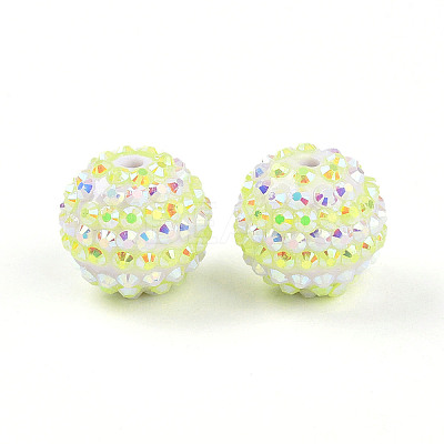 Stripe Pattern Resin AB Rhinestone Round Beads RESI-S313-18x20-13-1