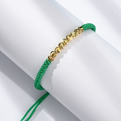 Polyester Cord Braided Bead Bracelets for Women BJEW-L698-01G-05-1