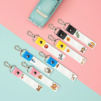 PU Leather & Cotton Name Marker Keychain AJEW-WH0514-012-1