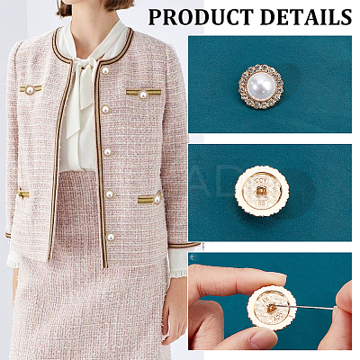 24Pcs 4 Styles 1-Hole Alloy Rhinestone Shank Buttons BUTT-NB0001-73-1
