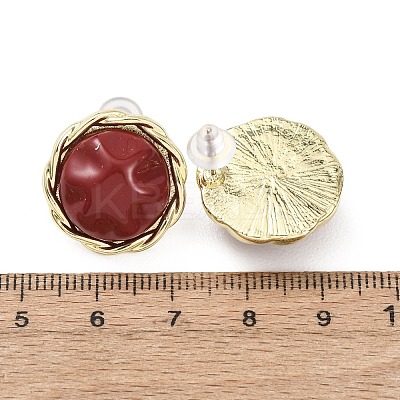 Valentine's Day Alloy & Resin Stud Earrings EJEW-T055-02A-1