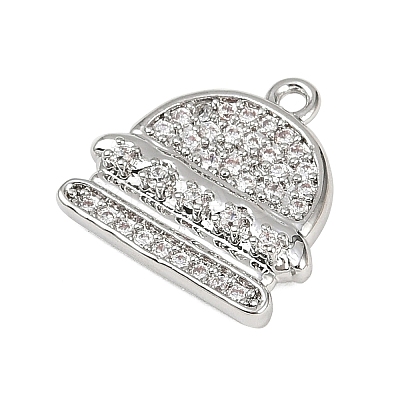 Brass Micro Pave Clear Cubic Zirconia Pendants LS-KK-L238-16P-1