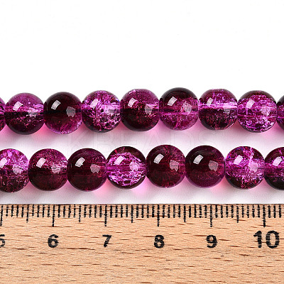 Transparent Crackle Glass Bead Strands GLAA-T025-8mm-02F-1