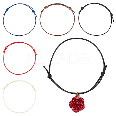 100Pcs 5 Colors Waxed Polyester Cord Bracelets Making BJEW-DR00002-1