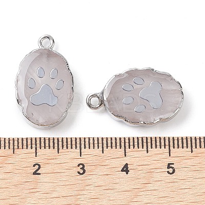 Natural Quartz Crystal Oval Pendants G-C102-07P-01-1