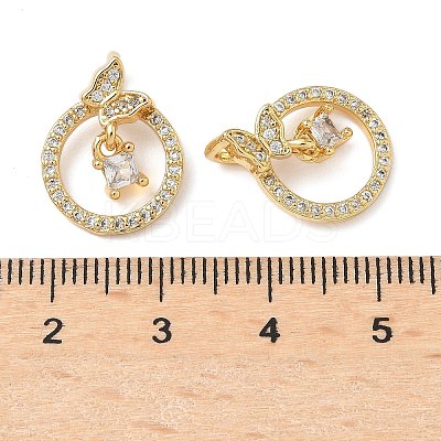 Brass Micro Pave Cubic Zirconia Pendants KK-Q068-28G-1