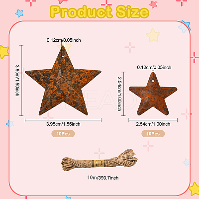 DIY Star Rust Iron & Jute Cord Pendant Decoration Making Kits DIY-YW0010-27-1