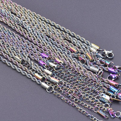 304 Stainless Steel Rope Chain Necklaces HK1037-5-1