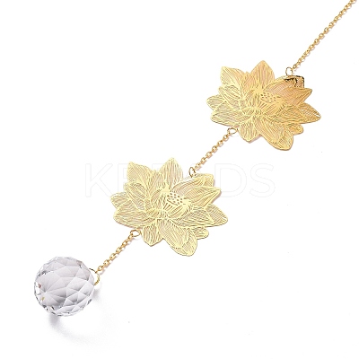 Faceted Glass Sun Catcher Pendant Decorations LS-AJEW-A037-07G-1