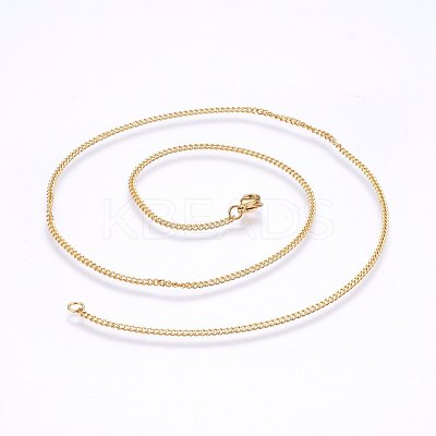 304 Stainless Steel Curb Chain Necklaces MAK-L015-32F-1