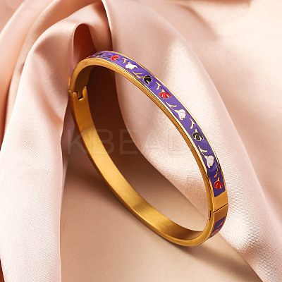 304 Stainless Steel Enamel Bangles FS-WG30162-02-1