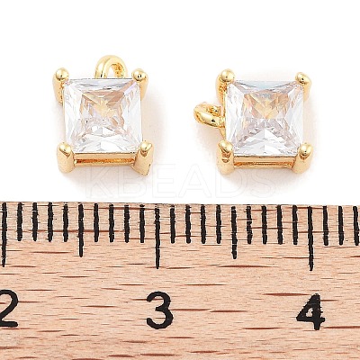 Brass with Clear Cubic Zirconia Charms KK-P271-28G-1