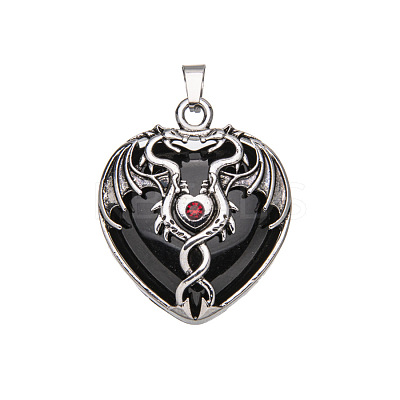 Natural Obsidian Pendants X-PW-WG50940-06-1