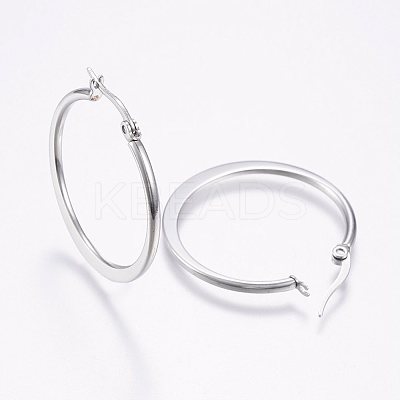 Tarnish Resistant 304 Stainless Steel Hoop Earrings EJEW-F105-21P-1