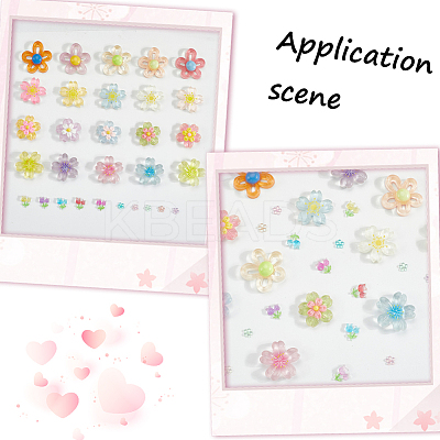 200Pcs 6 Styles Transparent Resin Cabochons CRES-SP0001-11-1
