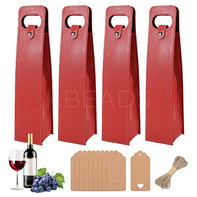4Pcs PU Leather Single Wine Bottle Tote Carrier Bags CON-CA0001-028C-1