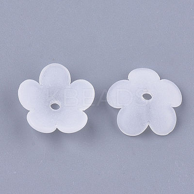 5-Petal Transparent Acrylic Bead Caps X-FACR-T001-12-1
