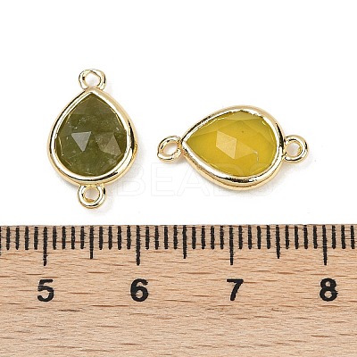 Natural Korean Jade Faceted Connector Charms G-L514-048P-06-1