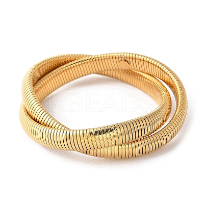304 Stainless Steel Stretch Bracelets BJEW-A031-01I-G-1