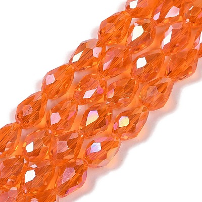 Transparent Electroplate Glass Beads Strands EGLA-N013-T8mm-B09-1