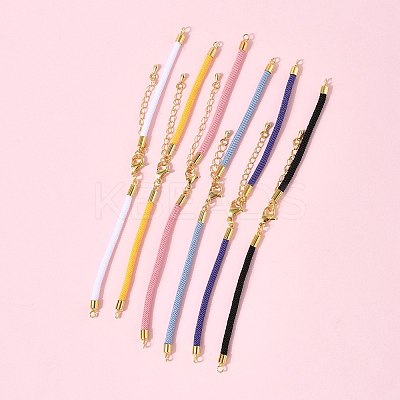 6Pcs 6 Colors Nylon Cords Bracelet Makings Fit for Connector Charms AJEW-FS0001-38-1
