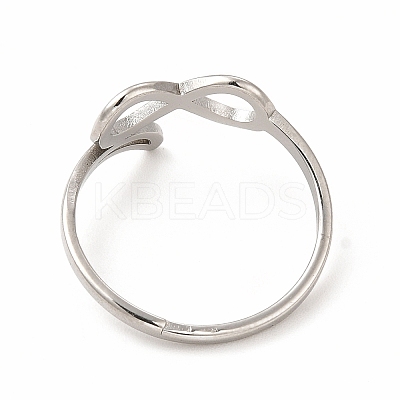 Non-Tarnish 304 Stainless Steel Hollow Out Infinity Finger Ring for Women RJEW-B027-14P-1