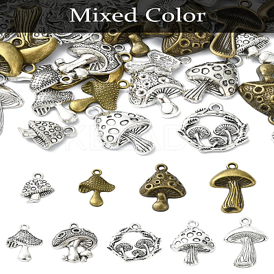 60Pcs 15 Styles Tibetan Style Alloy Pendants TIBEP-YW0001-81-1