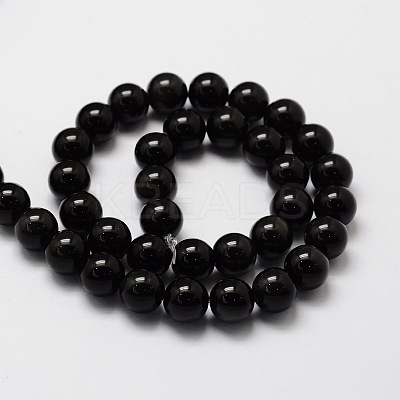 Natural Obsidian Round Beads Strands G-G735-19-8mm-1