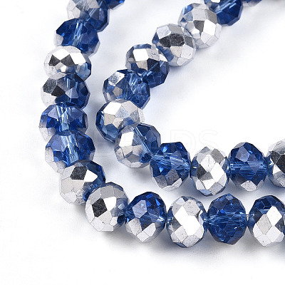 Electroplate Transparent Glass Beads Strands EGLA-A034-T8mm-M03-1