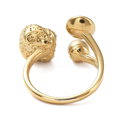 304 Stainless Steel Open Cuff Ring Findings STAS-K263-03G-1