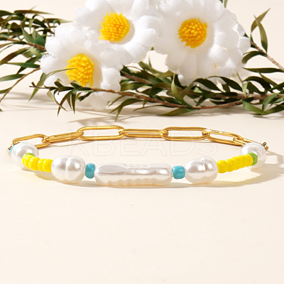Bohemian Style Ppaerclip Chain Link Bracelets FI6672-1