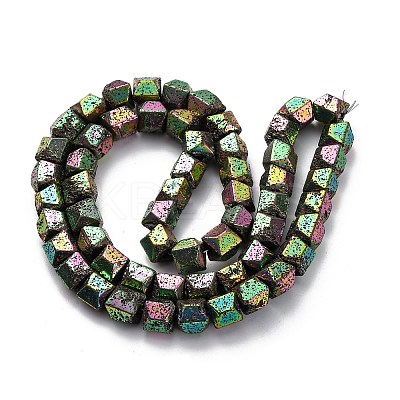 Electroplated Natural Lava Rock Beads Strands G-A256-D01-01B-1