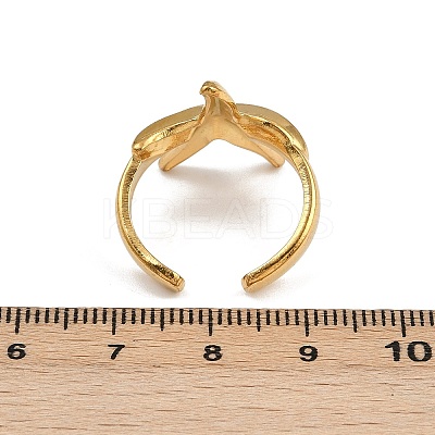 304 Stainless Steel Open Cuff Rings for Women LS-RJEW-K303-04G-1