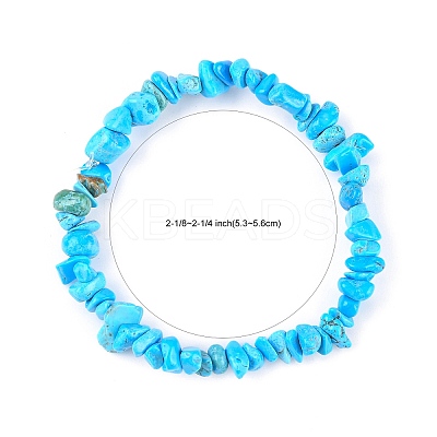 Howlite Chips Stretch Bracelets BJEW-JB01308-06-1