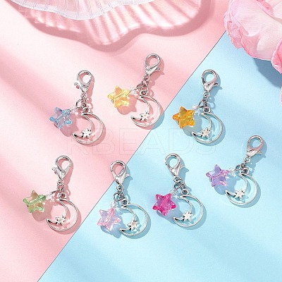 Transparent Acrylic with Glass Pendant Decorations HJEW-JM04643-1