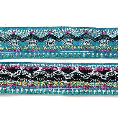 10M Ethnic Style Embroidery Polyester Ribbons OCOR-XCP0002-17-1