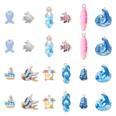 24Pcs 12 Styles Alloy Pendants FIND-TA0010-87-1