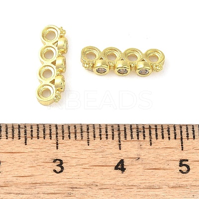 Rack Plating Brass Pave Clear Cubic Zirconia Spacer Bars LS-KK-B088-11C-G-1