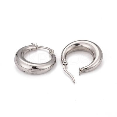 Non-Tarnish Ring 304 Stainless Steel Hoop Earrings EJEW-O032-13P-1