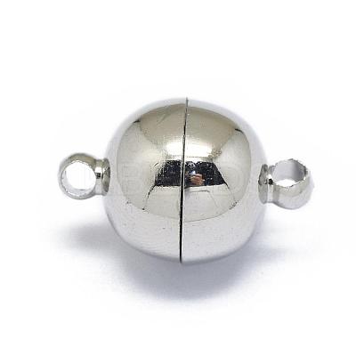 Rack Plating Brass Magnetic Clasps with Loops KK-F801-02C-P-1