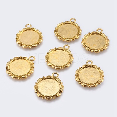 Alloy Pendant Cabochon Settings X-PALLOY-A18941-AG-FF-1