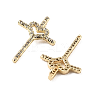 Brass Micro Pave Cubic Zirconia Pendants KK-R229-09G-1