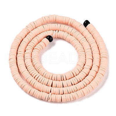 Flat Round Handmade Polymer Clay Bead Spacers X-CLAY-R067-4.0mm-13-1