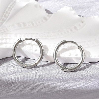 Tarnish Resistant 201 Stainless Steel Huggie Hoop Earrings EJEW-L250-01I-P-1