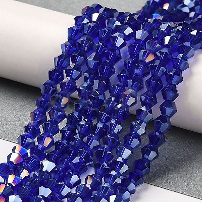 Transparent Electroplate Glass Beads Strands LS-GLAA-F029-4mm-A06-1