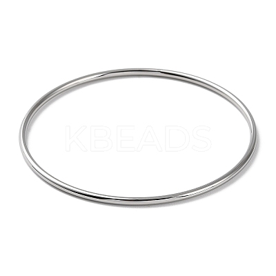 Non-Tarnish 304 Stainless Steel Simple Plain Bangle for Women BJEW-F461-01A-P-1